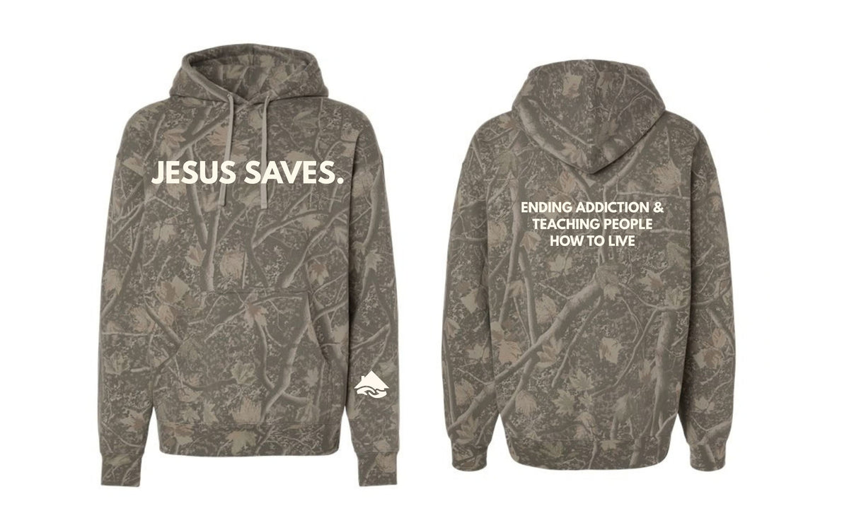 JESUS SAVES Camo Hoodie